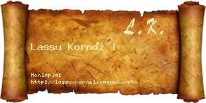 Lassu Kornél névjegykártya